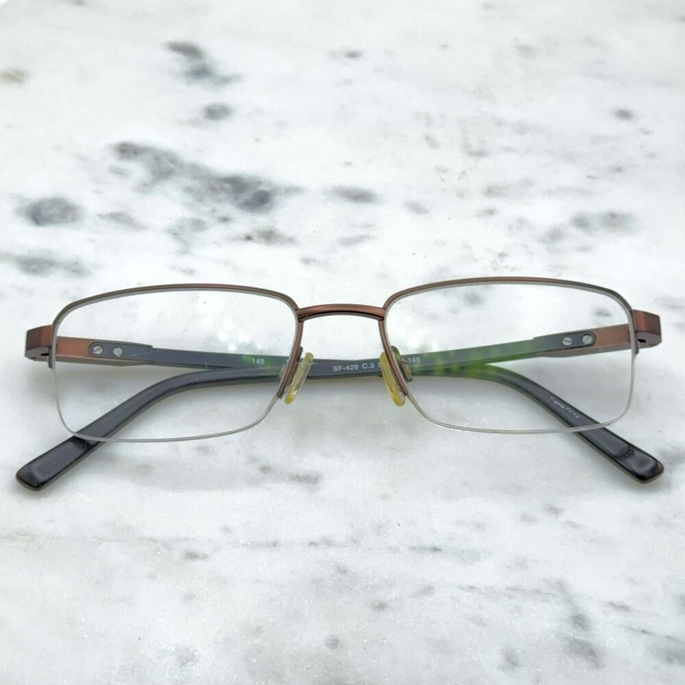 SuperFlex SF 429 C.3 Brown Black Half Rim Eyeglasses Frames Only 53-18-145